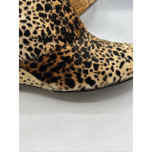 Matisse Nugent Wedge Bootie Cow Hair in Leopard Leather real fur Size 9.5 - Picture 8 of 16
